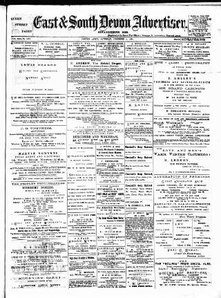 cover page of East & South Devon Advertiser. published on December 2, 1893