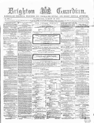 cover page of Brighton Guardian published on August 13, 1862