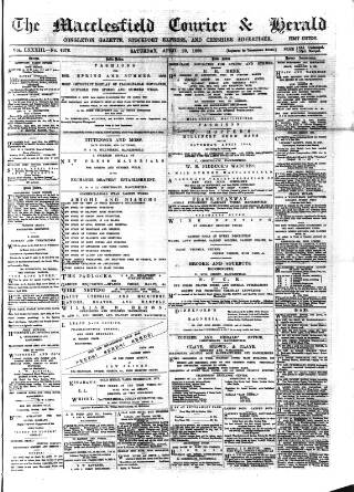 cover page of Macclesfield Courier and Herald published on April 20, 1889