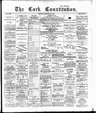 cover page of Cork Constitution published on August 13, 1894
