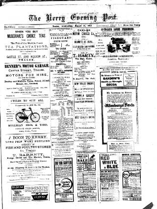 cover page of Kerry Evening Post published on August 11, 1915