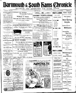 cover page of Dartmouth & South Hams chronicle published on April 16, 1909