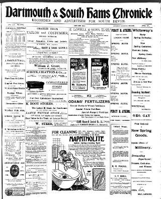 cover page of Dartmouth & South Hams chronicle published on April 23, 1909