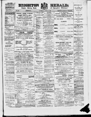 cover page of Brighton Herald published on April 25, 1891