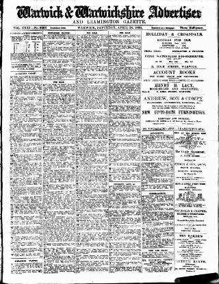cover page of Warwick and Warwickshire Advertiser published on April 24, 1926
