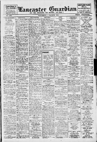 cover page of Lancaster Guardian published on March 1, 1924
