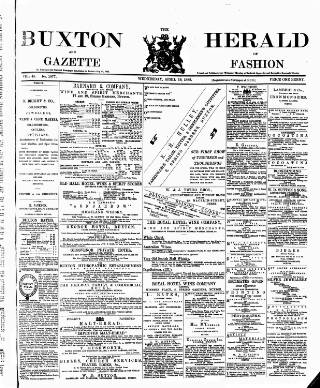 cover page of Buxton Herald published on April 18, 1888