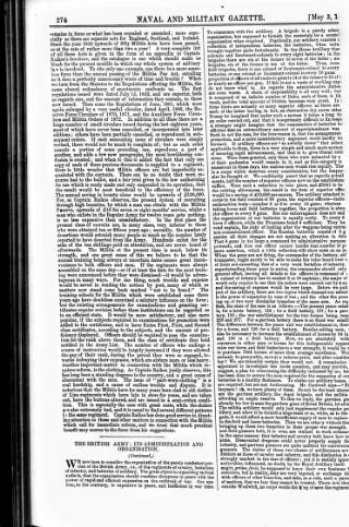 cover page of Naval & Military Gazette and Weekly Chronicle of the United Service published on May 3, 1873