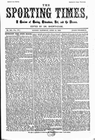 cover page of Sporting Times published on April 25, 1868