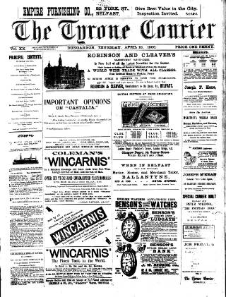 cover page of Tyrone Courier published on April 19, 1900