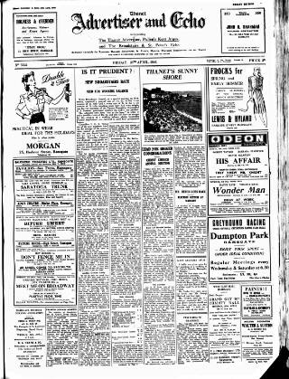 cover page of Thanet Advertiser published on April 26, 1946