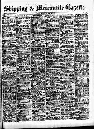 cover page of Shipping and Mercantile Gazette published on May 8, 1878