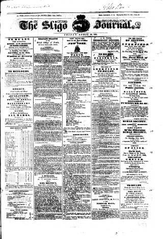 cover page of Sligo Journal published on April 18, 1834
