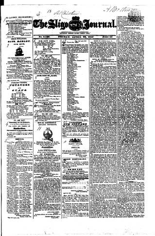 cover page of Sligo Journal published on April 23, 1847