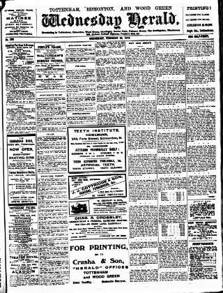 cover page of Tottenham and Edmonton Weekly Herald published on February 23, 1910