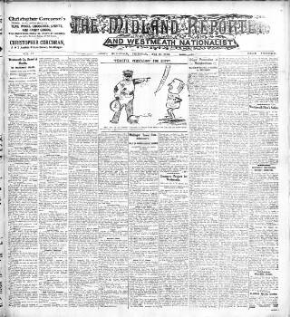 cover page of Midland Reporter and Westmeath Nationalist published on May 10, 1928