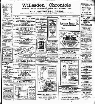 cover page of Willesden Chronicle published on April 26, 1912
