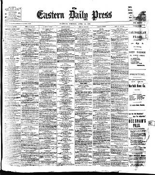 cover page of Eastern Daily Press published on April 25, 1905