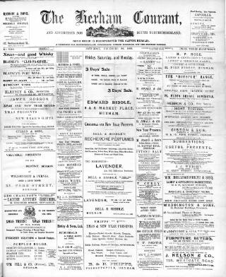 cover page of Hexham Courant published on December 29, 1906