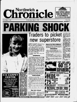 cover page of Northwich Chronicle published on May 2, 1990