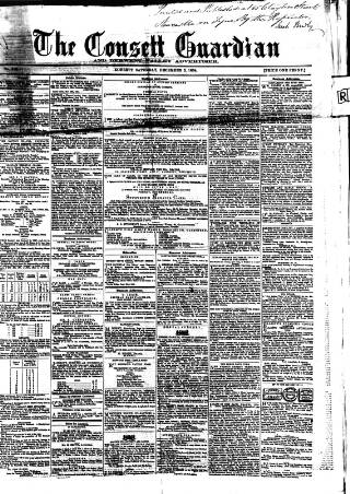 cover page of Consett Guardian published on December 3, 1864
