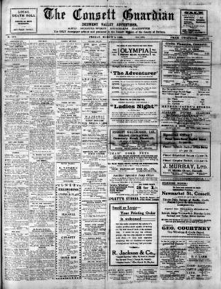 cover page of Consett Guardian published on March 1, 1929
