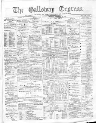 cover page of Galloway Express published on September 26, 1872