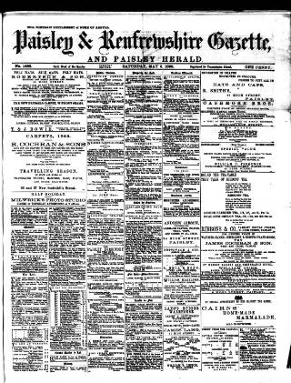 cover page of Paisley & Renfrewshire Gazette published on May 6, 1893