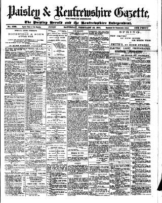 cover page of Paisley & Renfrewshire Gazette published on February 23, 1901