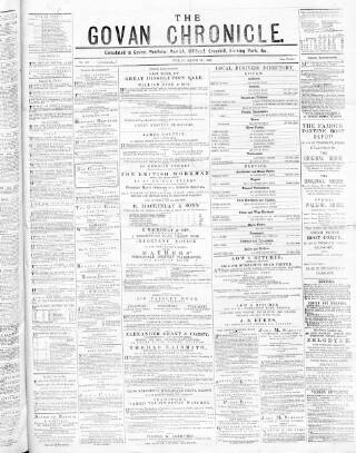 cover page of Govan Chronicle published on March 29, 1878