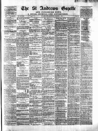 cover page of St. Andrews Gazette and Fifeshire News published on March 1, 1879