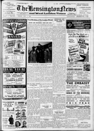 cover page of Kensington News and West London Times published on May 7, 1948