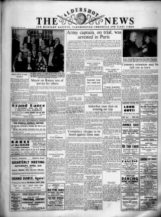 cover page of Aldershot News published on April 18, 1952
