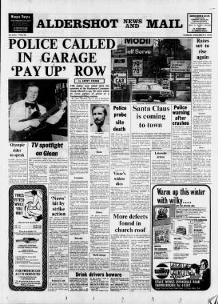 cover page of Aldershot News published on December 5, 1978