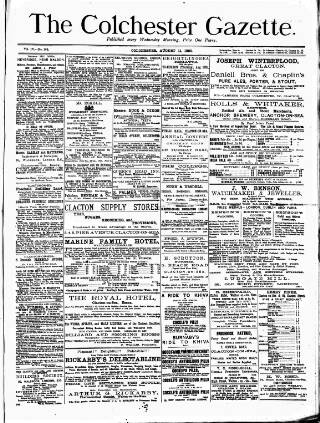 cover page of Colchester Gazette published on August 11, 1880