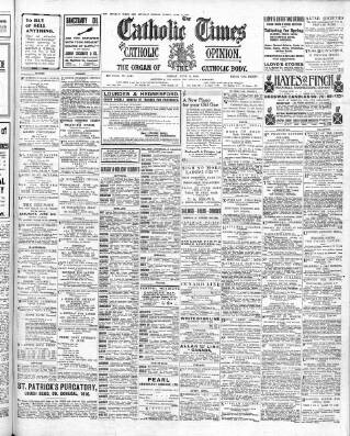 cover page of Catholic Times and Catholic Opinion published on June 2, 1916
