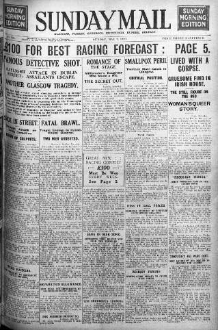 cover page of Sunday Mail (Glasgow) published on May 9, 1920