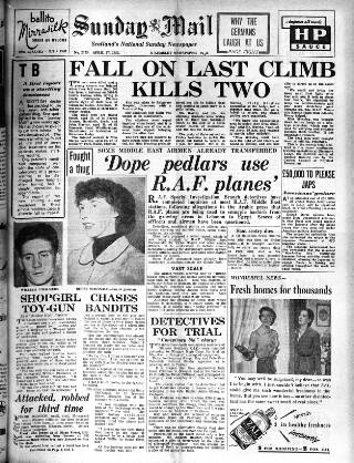 cover page of Sunday Mail (Glasgow) published on April 27, 1952