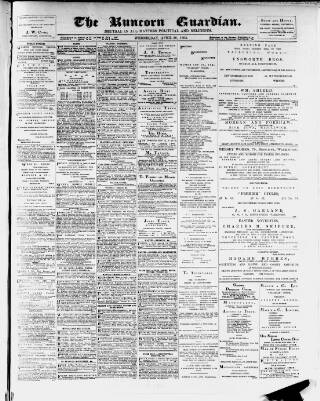 cover page of Runcorn Guardian published on April 26, 1905