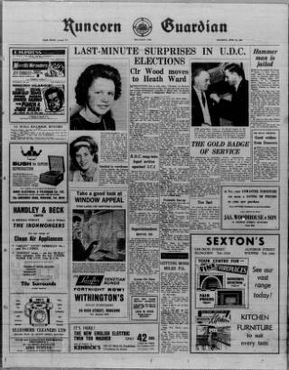 cover page of Runcorn Guardian published on April 25, 1963