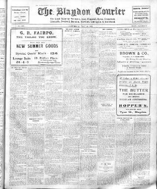 cover page of Blaydon Courier published on May 11, 1929