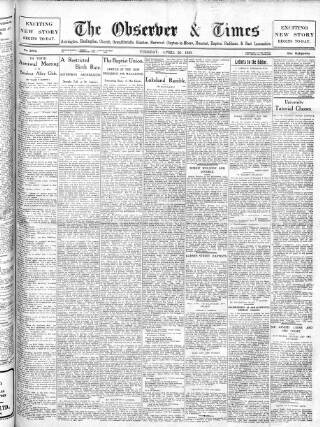 cover page of Accrington Observer and Times published on April 26, 1910