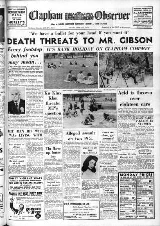 cover page of Clapham Observer published on May 22, 1959