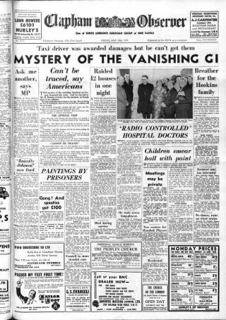 cover page of Clapham Observer published on May 29, 1959