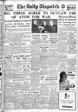 cover page of Daily Dispatch (Manchester) published on December 28, 1945