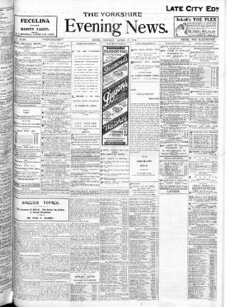 cover page of Yorkshire Evening News published on April 27, 1914