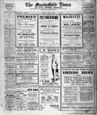 cover page of Macclesfield Times published on May 2, 1924