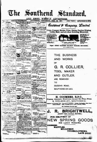cover page of Southend Standard and Essex Weekly Advertiser published on February 23, 1899