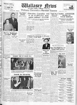 cover page of Wallasey News and Wirral General Advertiser published on March 3, 1962