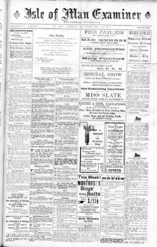 cover page of Isle of Man Examiner published on May 19, 1917